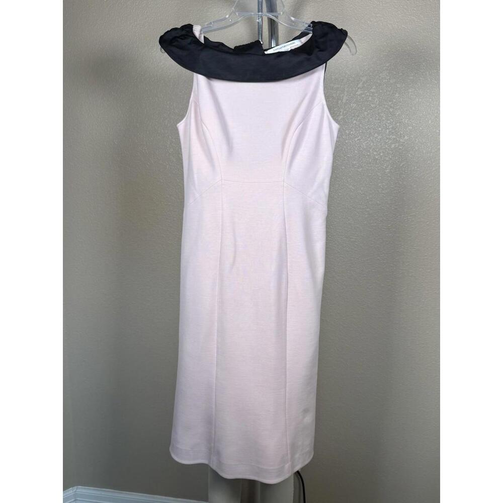 Diane Von Furstenberg DVF Size 12 Pansy Wool Blend Open Back Sheath Lined Dress